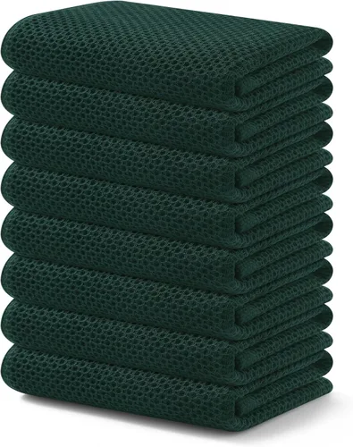 Miniatura 123 de Kitinjoy - Paños de cocina de 100 % algodón, tela de tejido gofrado, paño de limpieza ultrasuave, absorbente y de secado rápido. Gris Oscuro