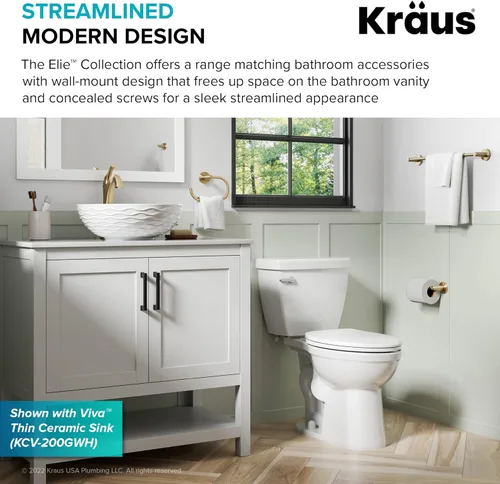 Miniatura 7 de KRAUS Elie KEA-18801BG - Gancho para bata de baño y toalla, color dorado cepillado