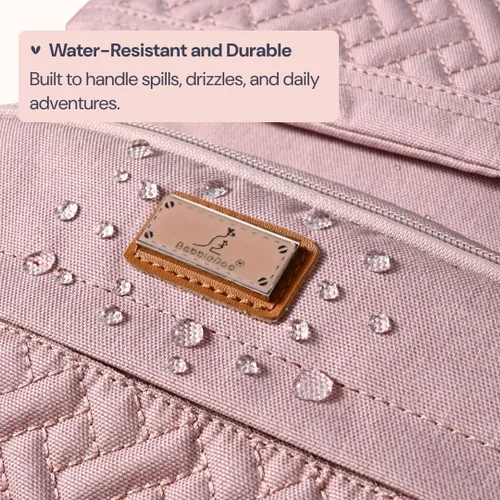 Miniatura 8 de BabbleRoo Mochila para pañales – Bolsa de pañales grande de viaje para bebé con cambiador, bolsas de bebé impermeables para mamá y papá, bolsas Rosa