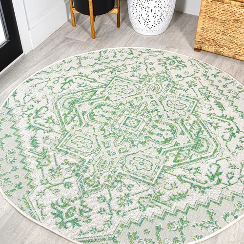 Miniatura 39 de JONATHAN Y - Alfombra Estrella interior/exterior con medallón bohemio, tejido texturizado, fácil limpieza, para dormitorio, cocina, patio, no suelta