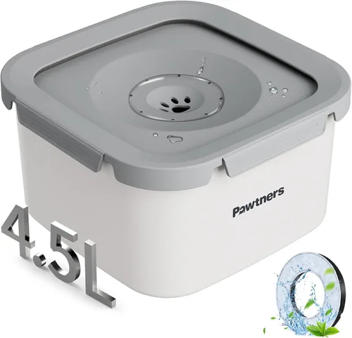 Miniatura 9 de Tazón de Agua Antiderrame Mejorado para Perros, 135oz/4L, Todo de Acero Inoxidable con Base Antideslizante, a Prueba de Derrames para Perros Grandes