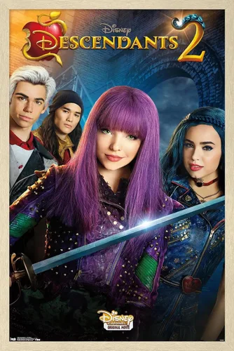 Miniatura 14 de Trends International Disney Descendants 2 - Póster de pared de una hoja, 14.725 x 22.375 pulgadas, versión enmarcada de madera de granero