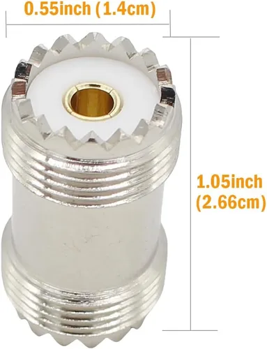 Miniatura 3 de exgoofit Conector de barril SO239, paquete de 6 acopladores PL259 UHF hembra a hembra, adaptador coaxial coaxial para antena de radio CB Ham