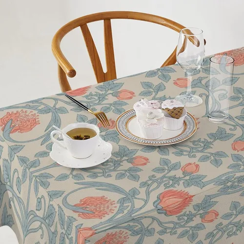 Miniatura 260 de Mantel Floral Retro de Pájaros, Diseño Original Bohemio William Morris Estampado Cubierta de Mesa para Hogar Picnic Fiesta Comedor Cocina William