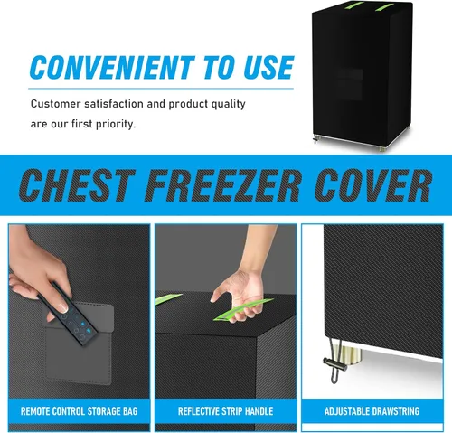 Miniatura 3 de Mini cubierta para congelador de pecho, protector de congelador profundo para exteriores, para 3.5 pies cúbicos, 420D Oxford, impermeable, a prueba