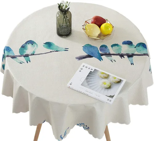 Miniatura 6 de Mantel redondo de vinilo para mesa de PVC de fácil limpieza, redondo, 40 pulgadas