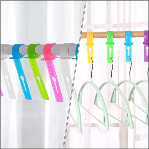 Miniatura 6 de Cabilock 40 ganchos resistentes al viento para colgar arañazos, tendedero de ropa con hebilla fija, cuerda para colgar tendedero, resistente al