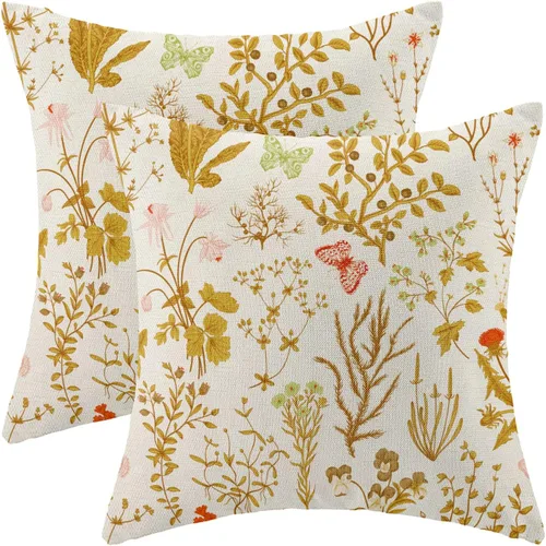 Miniatura 45 de AEIOAE Fundas de Almohada Verde Salvia de 12x20 Pulgadas Juego de 2, Fundas de Cojines Decorativos de Plantas de Flores Silvestres de Primavera