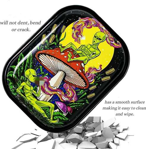 Miniatura 3 de Bandejas de metal con tapa magnética suave de PVC, bandeja de metal con cubierta de tapa, pequeña bandeja decorativa linda, almacenamiento ideal