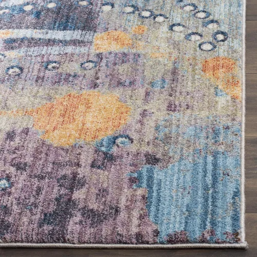Miniatura 2 de SAFAVIEH Bristol Collection - Alfombra de pasillo, 2 pies 3 pulgadas x 8 pies, diseño abstracto moderno bohemio, no desprende pelusa y de fácil