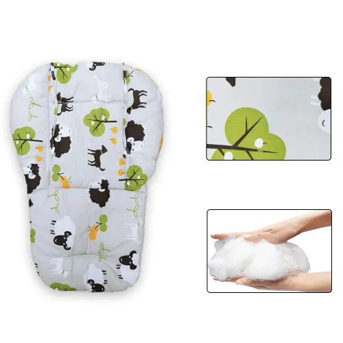 Miniatura 5 de Twoworld Cojín para silla alta, cojín grueso grande para silla alta de bebé, funda transpirable (oveja gris)