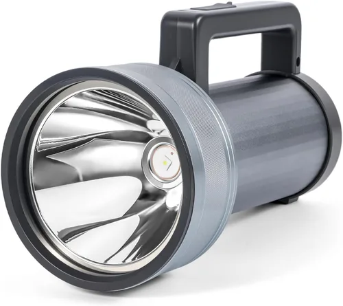 Miniatura 8 de Linterna LED recargable con pantalla de alimentación, 4 modos de luz, antorcha de mano de alto lúmenes, doble interruptor, linterna portátil