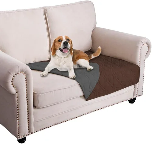 Miniatura 73 de Ameritex Funda Impermeable para Cama de Perro Manta para Mascotas para Muebles Cama Sillón Sofá Reversible Azul marino+azul piedra