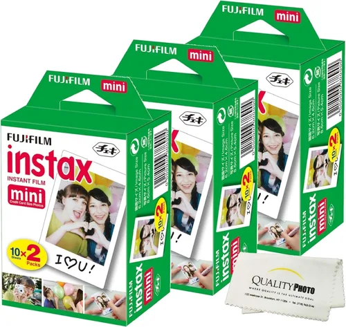 Miniatura 3 de Película instantánea Fujifilm INSTAX Mini (Blanco) para cámaras Fujifilm Mini 8,9,11,12 con paño de microfibra de calidad para fotos (20 impresiones)