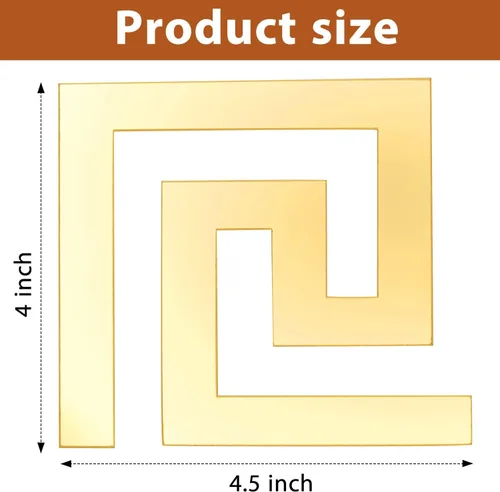 Miniatura 2 de Shappy 24 calcomanías de pared de espejo para bricolaje, removibles, adhesivas, geométricas, griegas, para despegar y pegar, para el hogar, sala