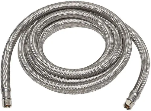 Manguera de suministro de agua trenzada de acero inoxidable para máquina de hielo - 6 pies - Conectores universales de 1/4" de Kelaro