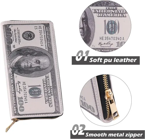 Miniatura 5 de LUI SUI - Billetera de cuero con billete billete para hombre para tarjetas de crédito