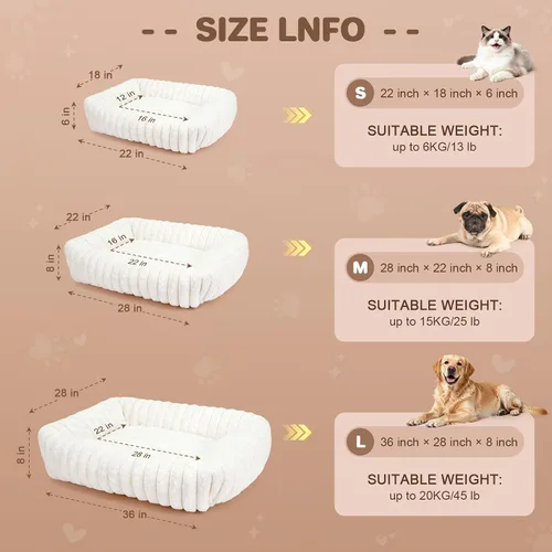 Miniatura 5 de Cama para perros pequeños y medianos, camas lavables autocalentables para perros y gatos para gatos de interior, cama mullida de piel de conejo