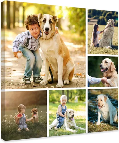Miniatura 8 de DOARTDO Impresiones en lienzo personalizadas con tus fotos, collage personalizado de arte de pared para familia, boda, bebé, mascota, perro, marco 9