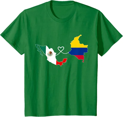 Miniatura 44 de Camiseta Half Colombian Half Mexican Flag Map DNA Mexico Colombia