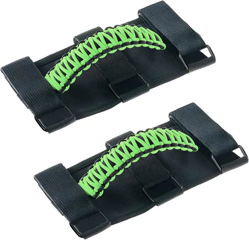 Miniatura 9 de Savadicar Paquete de 4 Asas de Agarre de Barra Enrollable Compatible con 1955-2023 Jeep Wrangler CJ YJ TJ JK JL 4XE & Gladiator JT, Soporte de Negro