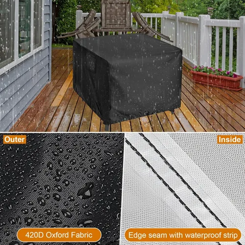 Miniatura 5 de Kingling Funda cuadrada para mesa de exterior, 24 pulgadas, cubierta cuadrada para mesa de patio, impermeable, pequeña funda para muebles de patio