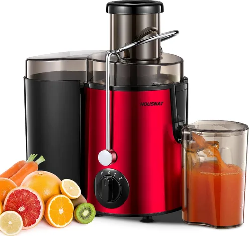 Miniatura 10 de Máquinas de exprimir, exprimidor HOUSNAT para frutas y verduras enteras con ajuste de 3 velocidades, versión mejorada con motor de 400 W