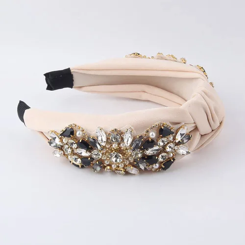 Miniatura 3 de Diademas anudadas para mujer, diadema de cristal con diamantes de imitación, joyería hecha a mano, accesorios para el cabello, banda ancha de moda