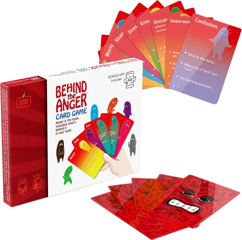 Juego de cartas Behind The Anger | Juegos de terapia familiar para adolescentes y niños de 6 años en adelante | Manejo de la ira para adolescentes |