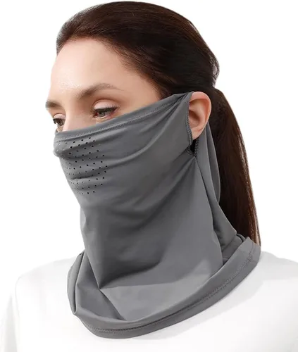 Miniatura 8 de Protector facial unisex UV multiusos protector para el cuello, polaina elástica para la cara con bucles para las orejas