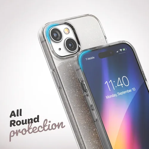 Miniatura 3 de ENCASED Funda con lazo para los dedos, diseñada para iPhone 15 Plus (2023), funda transparente con correa de mano con soporte de silicona suave al
