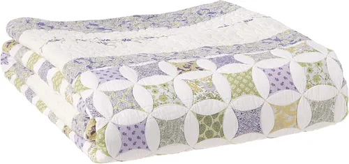 028828369024 - Colcha tamaño King, color marfil/lila