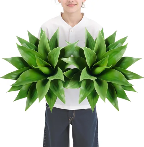 Miniatura 19 de Velener Plantas artificiales de agave falsas, Plantas suculentas falsas para decoración de habitaciones, tallos de plantas de agave sintético sin