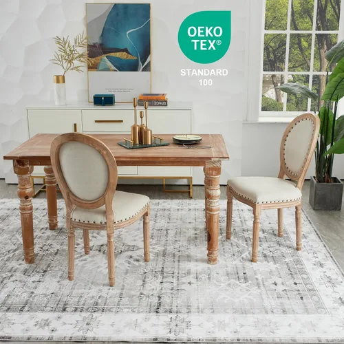 Miniatura 44 de Syalife 4x6 Alfombra Lavable para Área, Ultra Suave Antideslizante, Pila Baja, Alfombra Vintage Resistente a Manchas para Sala de Estar, Alfombra