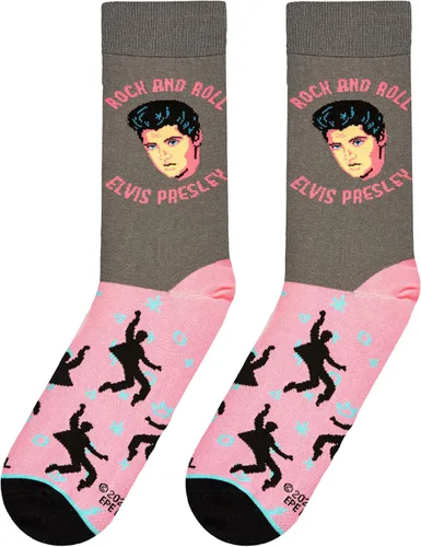 Miniatura 5 de Odd Sox Elvis Presley The King of Rock N Roll - Calcetines para hombre divertidos regalos de coleccionista Negro