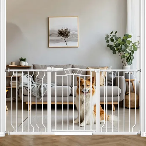 Miniatura 11 de Fairy Baby Puertas de bebé extra anchas de 29.5 a 53.1 pulgadas para puertas, puerta de seguridad para niños, perros, mascotas, puerta de escalera