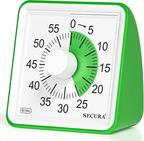 Miniatura 8 de Secura Temporizador visual de 60 minutos, temporizador de aula, temporizador de cuenta regresiva para niños y adultos, herramienta de gestión