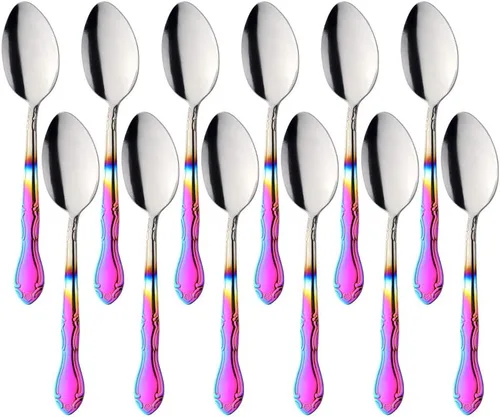Miniatura 73 de Juego de 12 cucharas de café, mini cucharas de café, cucharas de espresso de acero inoxidable, cucharas pequeñas para postre, té, aperitivo, 4.6