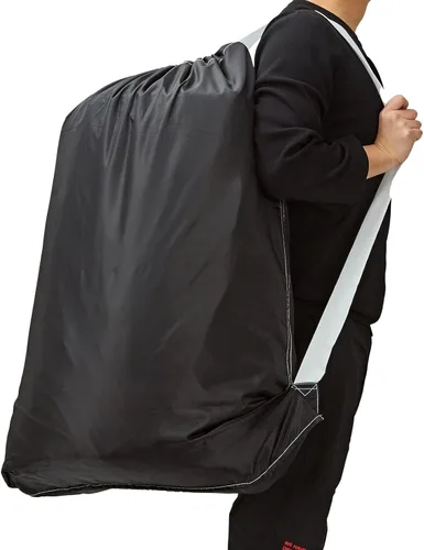 Miniatura 6 de HOMEST Bolsa de lavandería de nailon XL con correa, organizador grande de ropa sucia, fácil de colocar en una canasta o cesta de ropa, puede Negro
