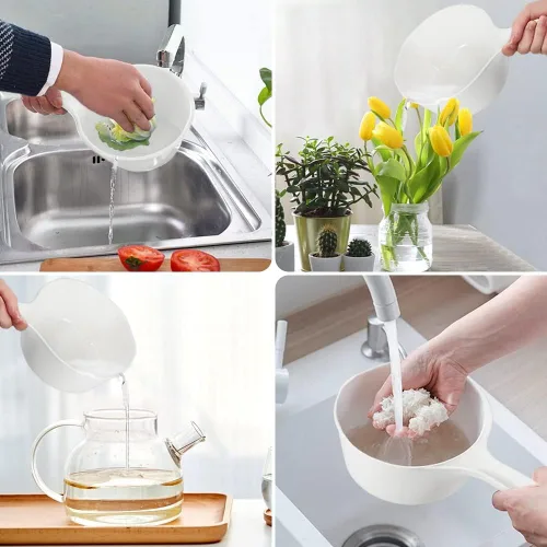 Miniatura 7 de Cuchara de agua de plástico para baño, cuchara de ducha de 1.5 litros con gancho adhesivo, taza de baño de agua para baño, cuchara de baño para niños
