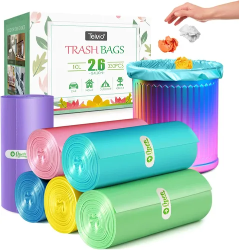 Miniatura 17 de Bolsas de basura fuertes de 1.2 galones, 220 unidades, bolsas de basura para baño, bolsas de plástico pequeñas para la oficina en casa, cocina, se