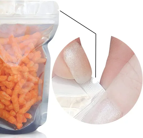 Miniatura 5 de Bolsas de pie de 5 x 8 pulgadas, paquete de 100 – Parte delantera transparente y parte trasera de papel de aluminio, bolsas de almacenamiento