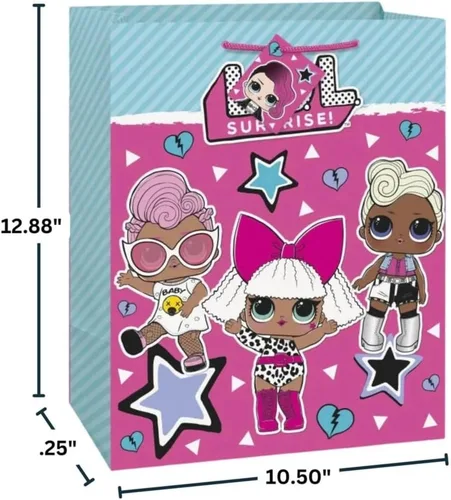 Miniatura 2 de Bolsa de regalo de papel LOL Surprise multicolor grande – 1 unidad Diseño llamativo, perfecta para cumpleaños y ocasiones especiales