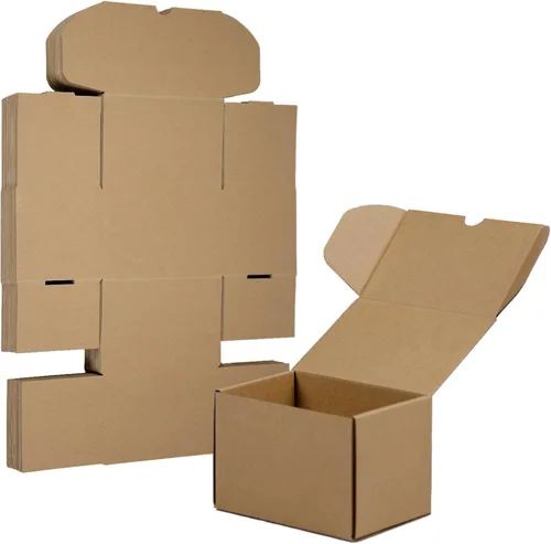 Juego de 25 cajas de envío de 6 x 4 x 4 pulgadas, cajas de cartón corrugado marrón para embalaje de pequeñas empresas