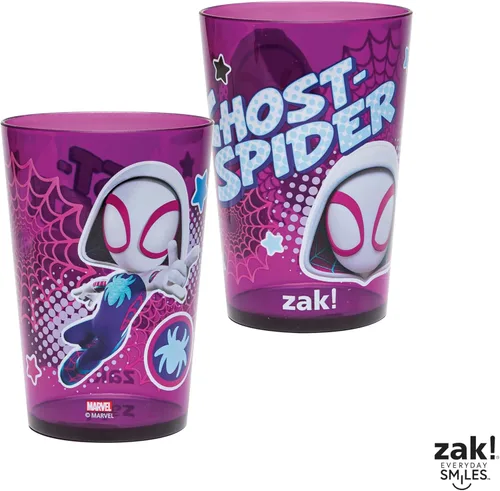 Miniatura 8 de Zak Designs Marvel Spider-Man - Juego de vasos anidables para el hogar, vasos de plástico sin BPA de 14.5 onzas, paquete de 4