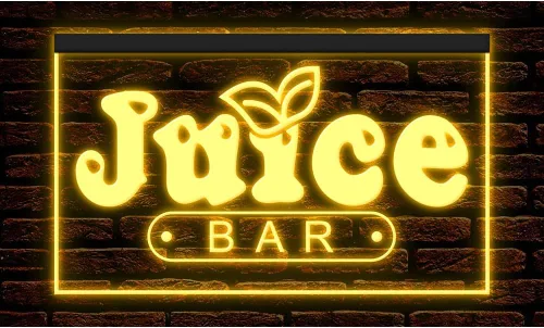 Miniatura 22 de 110034 OPEN Juice Bar Cafe Apple Orange Fruit Shop Display LED Letrero de neón con luz LED (12 x 8 pulgadas, morado)