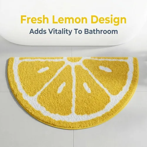 Miniatura 2 de Alfombra de baño de microfibra semicircular de 19.7 x 31.5 pulgadas, suave, antideslizante, para cocina, dormitorio, ducha de goma para suelo, sala