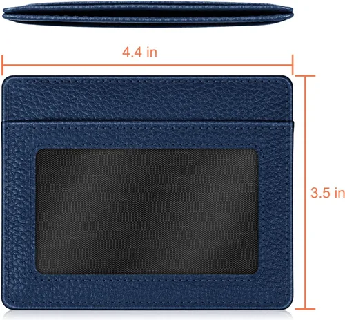 Miniatura 13 de Fintie Billetera delgada y minimalista para bolsillo frontal, con bloqueo RFID, tarjetero y ventana de identificación, para hombre o mujer