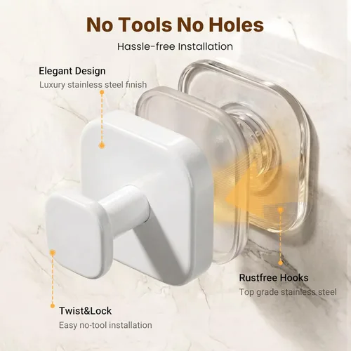 Miniatura 3 de 3 ganchos de ventosa para ducha, ganchos de ventosa para ducha, ganchos de puerta para colgar bata, lufa, ganchos de pared extraíbles para ventana