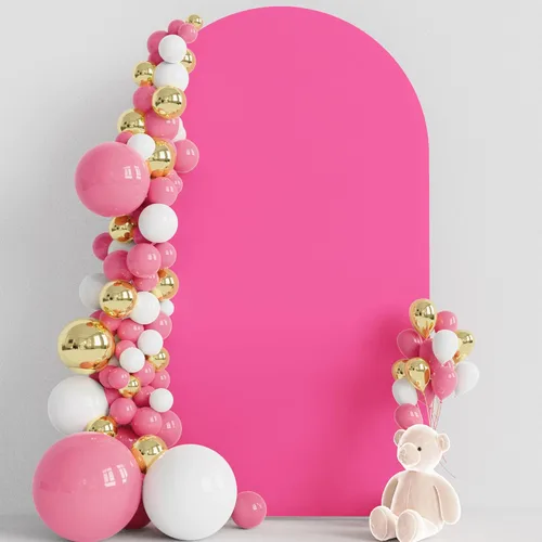 Miniatura 66 de Wokceer Funda para Arco de Boda de 6.6 Pies de Spandex Ajustada Cubiertas para Soporte de Arco de Boda Parte Superior Redonda Chiara Funda de Telón